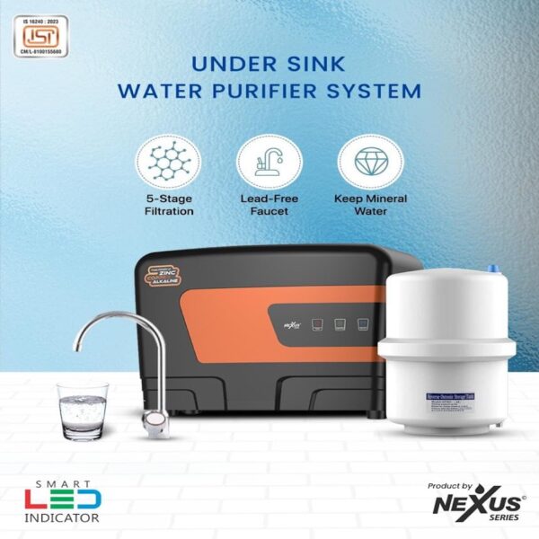 Nexus Undersink Water Filtration System with UV, Zinc, Copper and Alkaline Filtration, Reverse Osmosis - Image 3